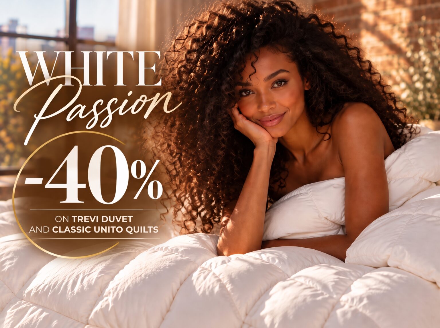 White Passion – 40% off the Trevi duvet and Classic Unito quilts